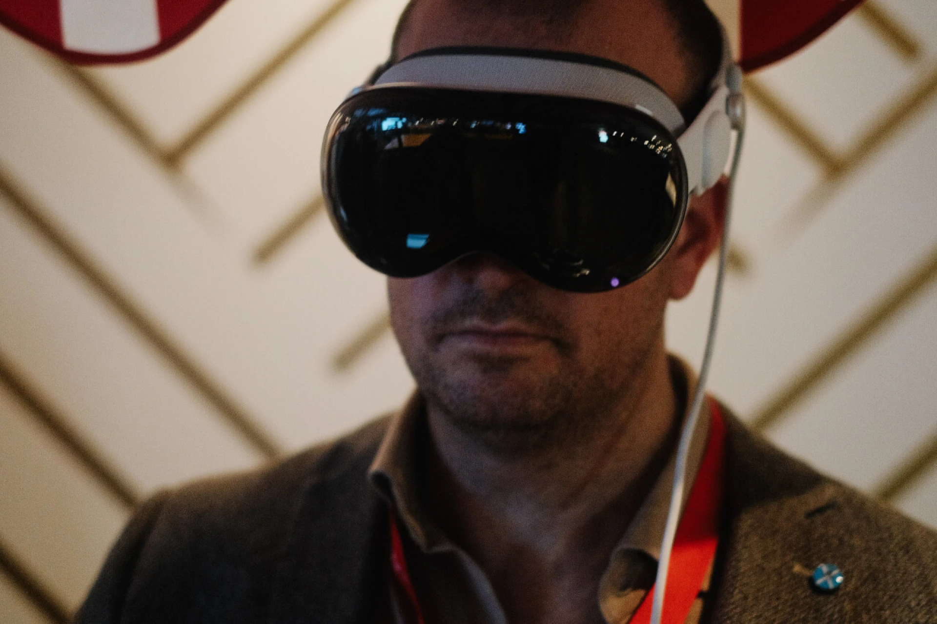 Een VR bril tijdens de informatiemarkt op de IDTE