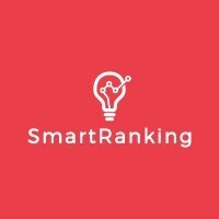 Logo van SmartRanking met een lamp-icoon op een rode achtergrond.